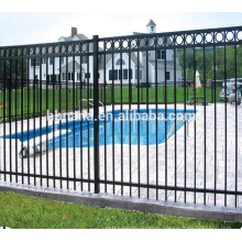 Galvanized steel garden fence / metal fence panel with 3 rails